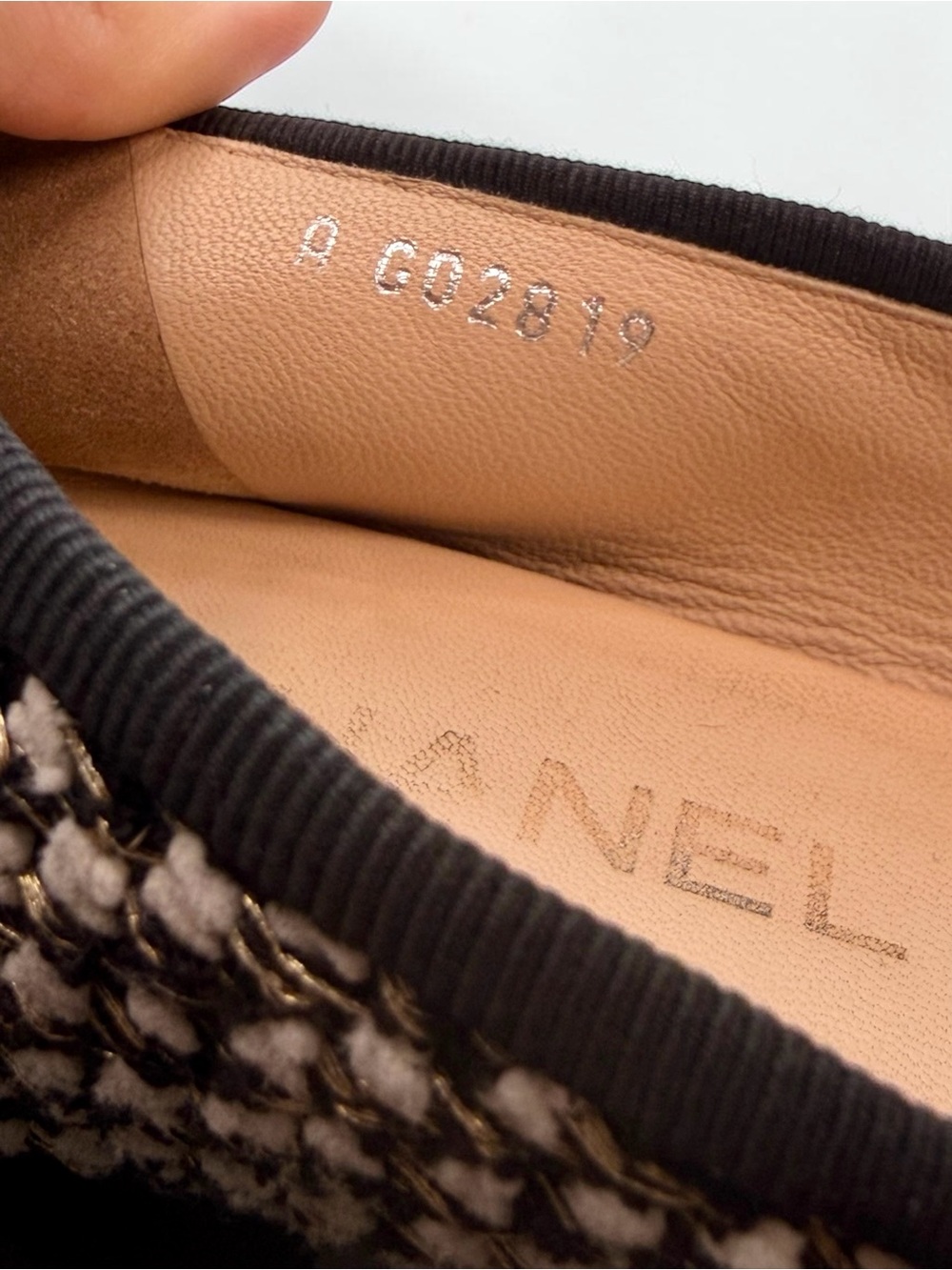 Chanel Tweed Ballet Flats Black/Cream Shoes EU 36.5 - Picture 7 of 11